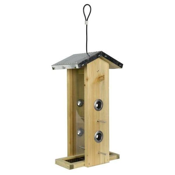 Natures Way Bird Products Natures Way Bird Products WWGF1 1.5 qt. Galvanized Weathered Vertical Feeder - 14 x 7 x 8.25 in. WWGF1 - main